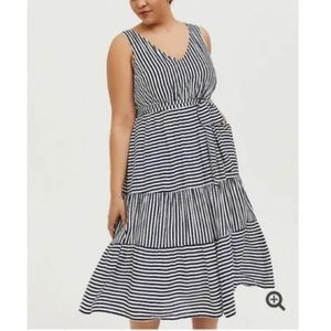 torrid dark blue and White Striped Maxi Dress